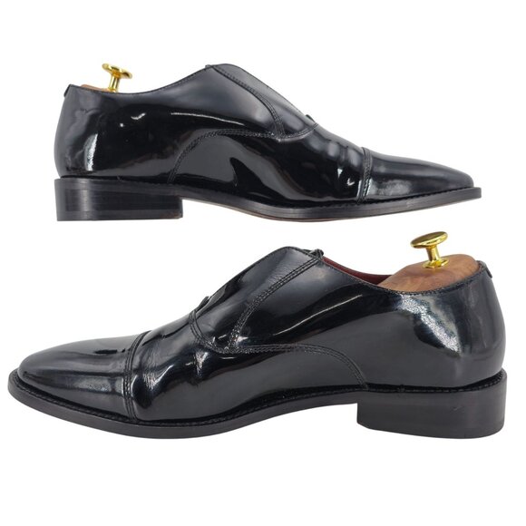 Carlos Santana Men 10 Black Patent Leather Dress Shoe Loafers Formal Tuxedo Prom main image 9